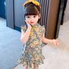 Dievčatá v čínskom štýle Cheongsam Retro šaty Šaty pre baby princeznú bez rukávov