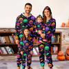 Halloween Printed Family Matching Hooded Long Sleeved Zippered Hooded Jumpsuit Set