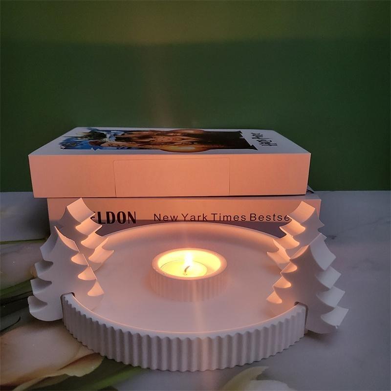 Christmas Tree Candlestick Silicone Mold DIY Handmade Aromath Candle Molds Plaster Resin Candle Holder Crafts Making Tool