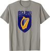 Celtic Ireland Harp Azure Banner Iresh Crest T-Shirt