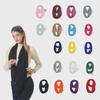Cachecol Infinito de Cor Sólida com Bolso de Armazenamento para Mulheres