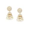 Gouden traditionele Kundan & Parel Jhumki oorbellen voor dames