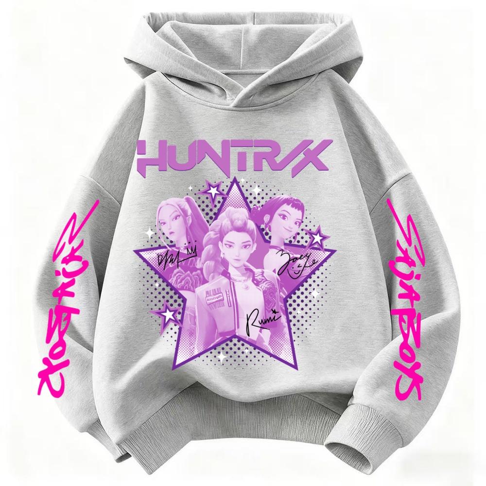 KPop Demon Hunter Huntrix Children's Sweatshirt Autumn Boys Girls Fashion Street Pullover Children's Clothing