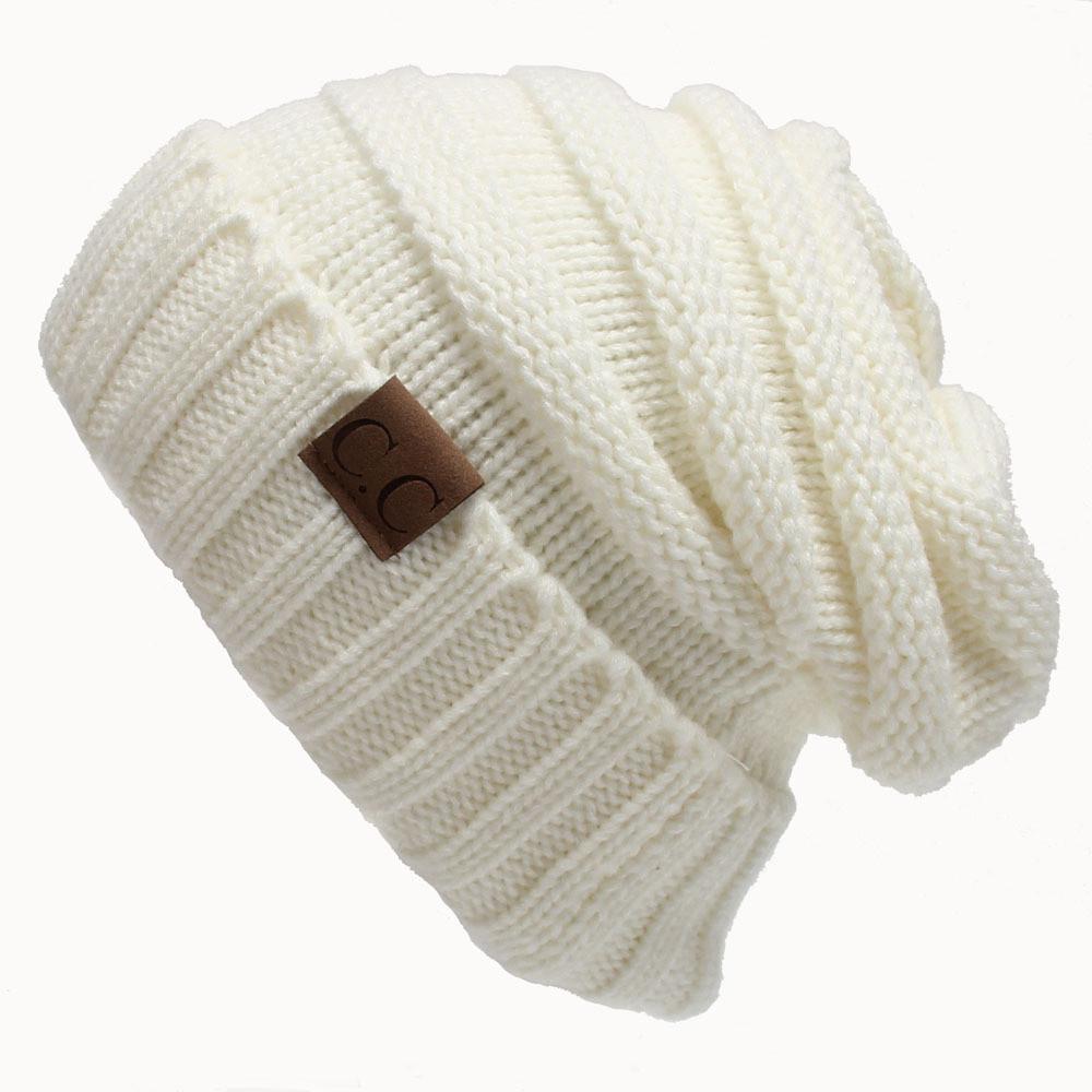 Warm Winter Knitted Beanie Soft Acrylic Fabric Cozy Dome Hat For Cold Weather