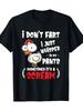 Interesting Chicken Enthusiast T-shirt - 'I Don't Fart, I Just Whisper In My Pants' - with Cartoon Rooster Pattern - Men's Su...