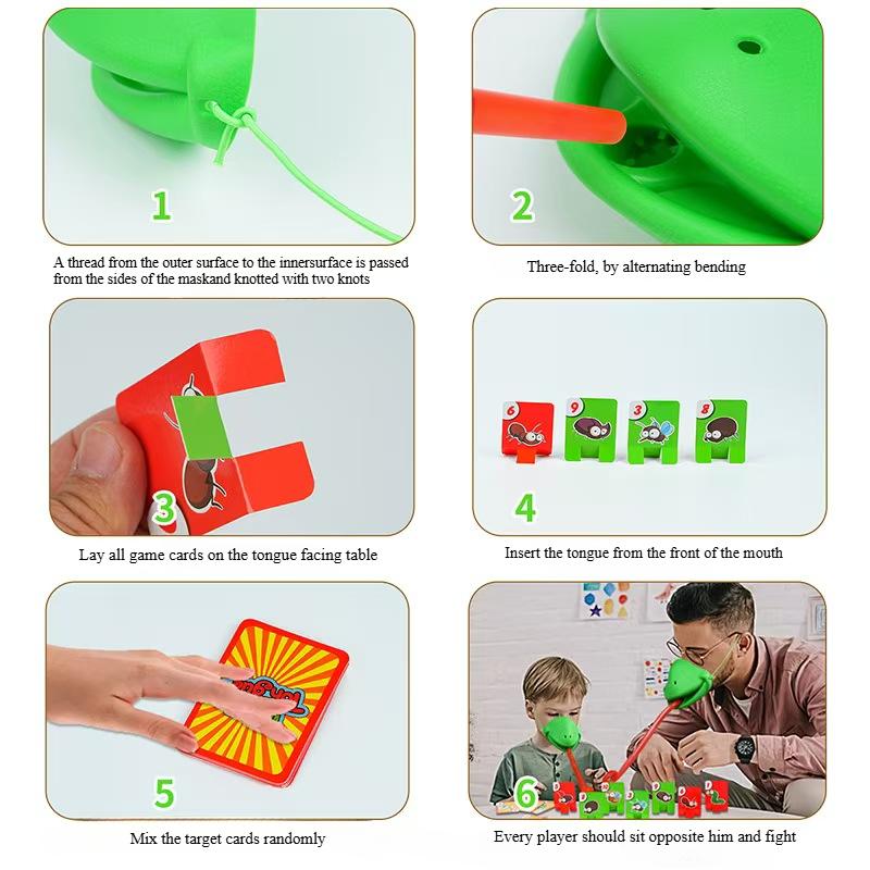 Child Mask Combat Game Frog Chameleon Tongue Spit Contest Crocodile Finger Bite Parent-Child Interactive Toy
