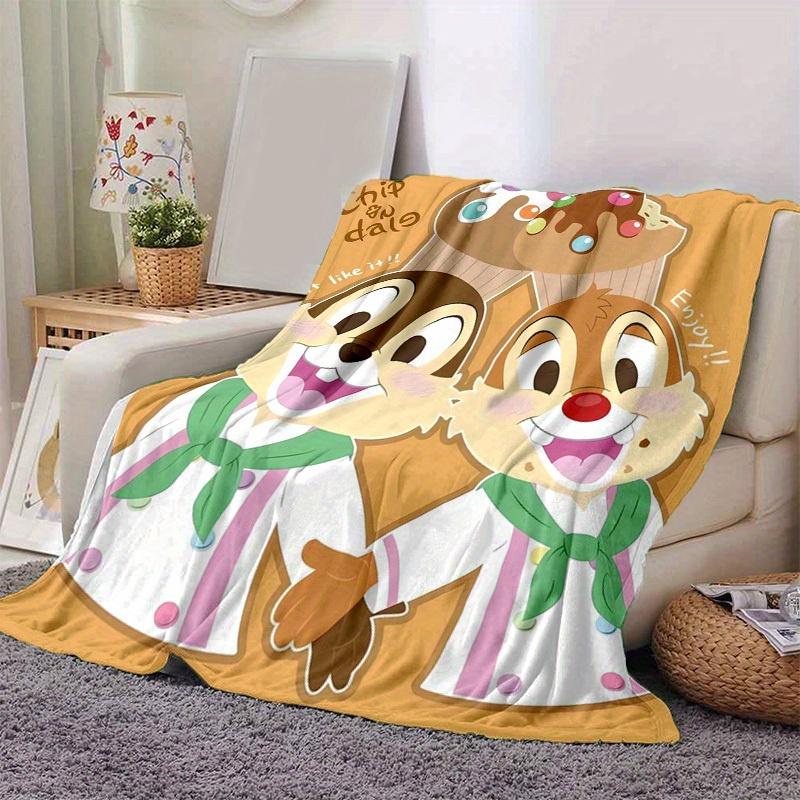 1 vnt., Chip ir Dale pliušinis žaislas Mielas animacinių filmukų personažas Dekoratyvinis pledas namams, svetainei, miegamajam, kelionėms, stovyklavimui, automobiliui, paplūdimiui,