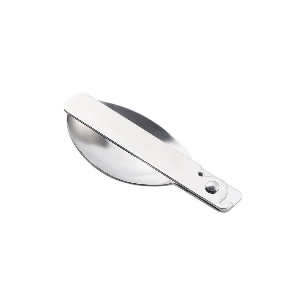 304 Stainless Steel Folding Spoon Portable Silver Outdoor Travel Tableware Soup Spoon Titanium Coffee Spoon