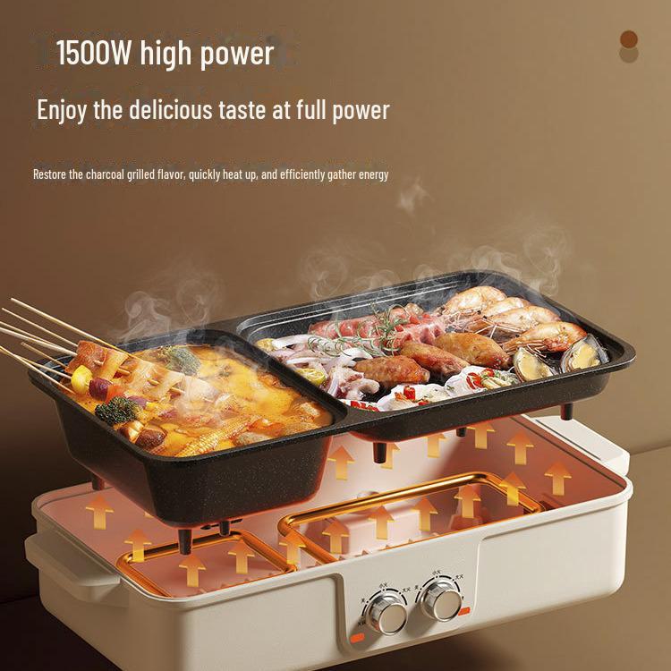 Multifunctional Non-Stick Electric Grill: Shabu-Shabu, Hot Pot, and Barbecue Pan