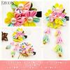JZOON Hair Perfect for and Other Japanese with Cherry Blossom and Handmade In Rainbow H2904 Shichi-Go-San Ornament, Tsumami-Zaiku, Coming-of-Age