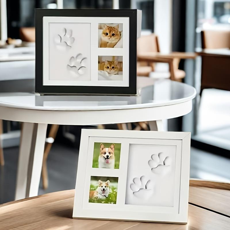 Wooden Picture Frame Clay Paw Print Kit Pet Paw Print Impression Kit Dog Cat Pawprint Keepsake Photo Frame Paw Print Stamp Pad
