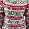 Damtröja Rundhals Långärmad Patchwork Färg Pullover Toppar Lös Passform Höst Vinter Stickade Toppar Stickade Kläder