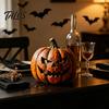 Rustikale Wohnkultur-Dekorationsartikel Halloween Holzkürbis-Figur, Gruseliges Ornament, Herbst Thanksgiving Tischdekoration Tischmitte für Party