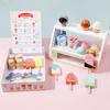 Simulation Kinder Spielhaus Eiscreme Eiscreme-Verkaufsladen Kantine Kassenseite Rollenspiel Holzspielzeug
