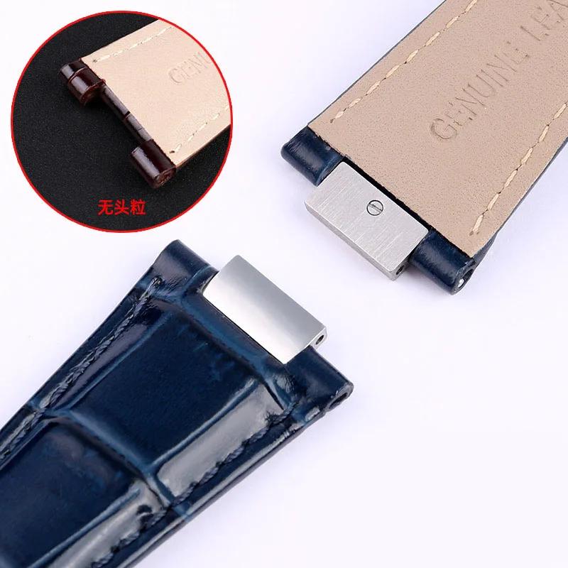 25X13mm Notch Genuine Leather Watch Strap + Connector For Patek Philippe Nautilus 5711 5726 5712g Watchband Wristband Bracelet