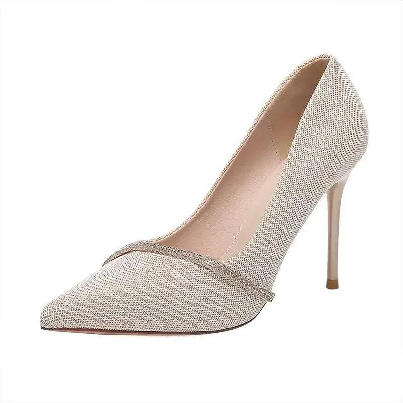 Fashion Ladies Shoes 2024 Fashion Basic Women's High Heels Sexy Party Pumps Women Crystal Slip-on Spike Thin Heels Female Shoes Zapatos
