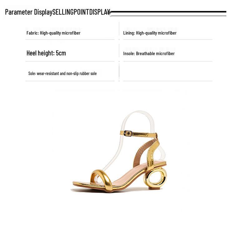 2026 Summer Mid-Heel Sandals: Versatile Single Strap Fashion for Women in Europe & America