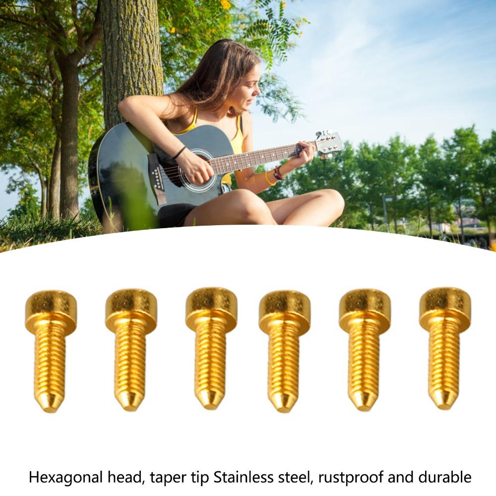 6PCS Metal Guitar Hex Head Screws Black Golden Silver Guitar Mounting Screws Electric Guitar