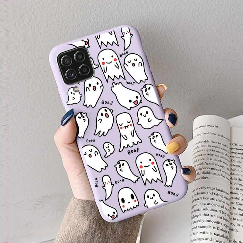 Case For Samsung A12 5G M12 F12 A 12 Cute Heart Flower Back Cover Soft Silicone Matte Protective Funda For Samsung Galaxy A12 5G