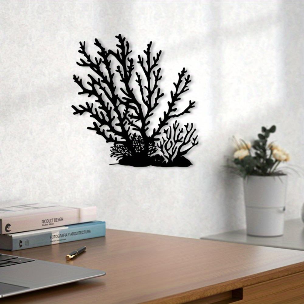 Art Mural en Fer Corail Vintage Décor Maison de Plage Rustique Sculpture en Métal Revêtue par Poudre Cadeau Décoratif pour la Maison pour les Amoureux de la Côte