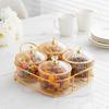 Divided Serving Tray with Lid and Handle Easy to Clean Snack FoodGrade Platter
