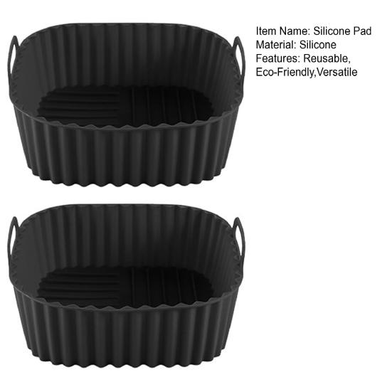 Silicone Air Fryer Liner Food Grade Non-Stick Mat for 4-7QT Baskets Heat Resistant Reusable Square Baking Mat Dishwasher Safe Kitchen Accessory