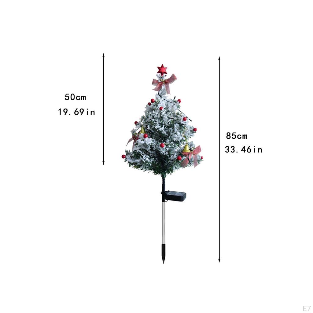 2Pcs Solar Christmas Tree Light Crafting Decor for Birthday Home Front Porch