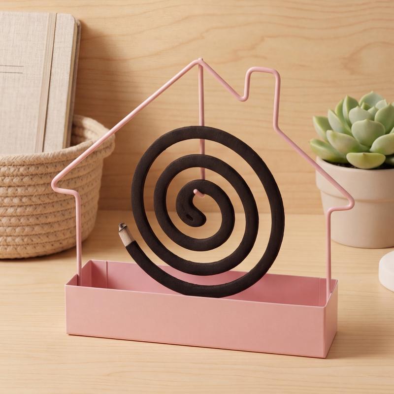 House Shaped Metal Mosquito Coil Holder Fireproof Coil Burner Stand For Home Indoor Outdoor Use