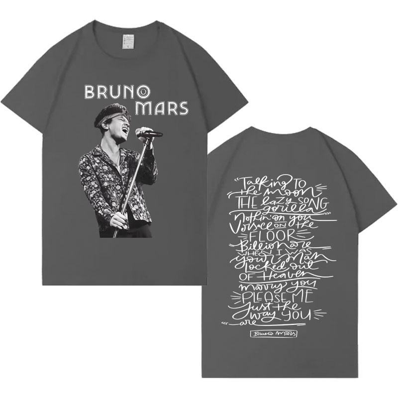 Rapper Bruno Mars Trendy Grafisch T-shirt Heren Dames Hete Verkoop Casual Print Korte Mouw T-shirt 2026 Zomer Harajuku Pop Ronde Hals Top