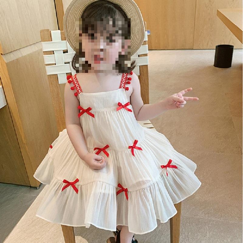 Children Girls Summer Sweet Dress Baby Girls Bow Princess Dresses