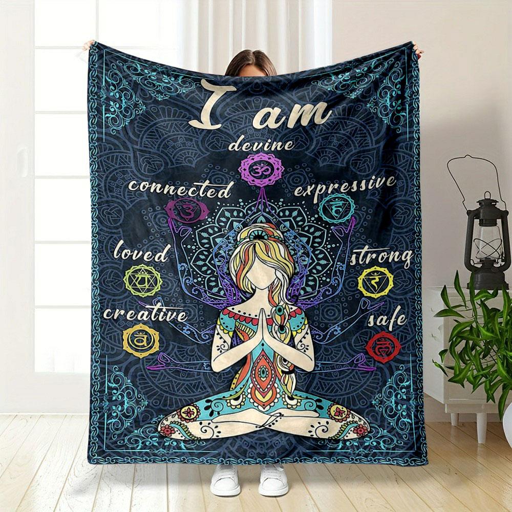 Chakra Meditationsdecke Schlafzimmerdecke für Wohnzimmer Sofa Mittagspause Weicher Überwurf für Festivalgeschenk für Freund