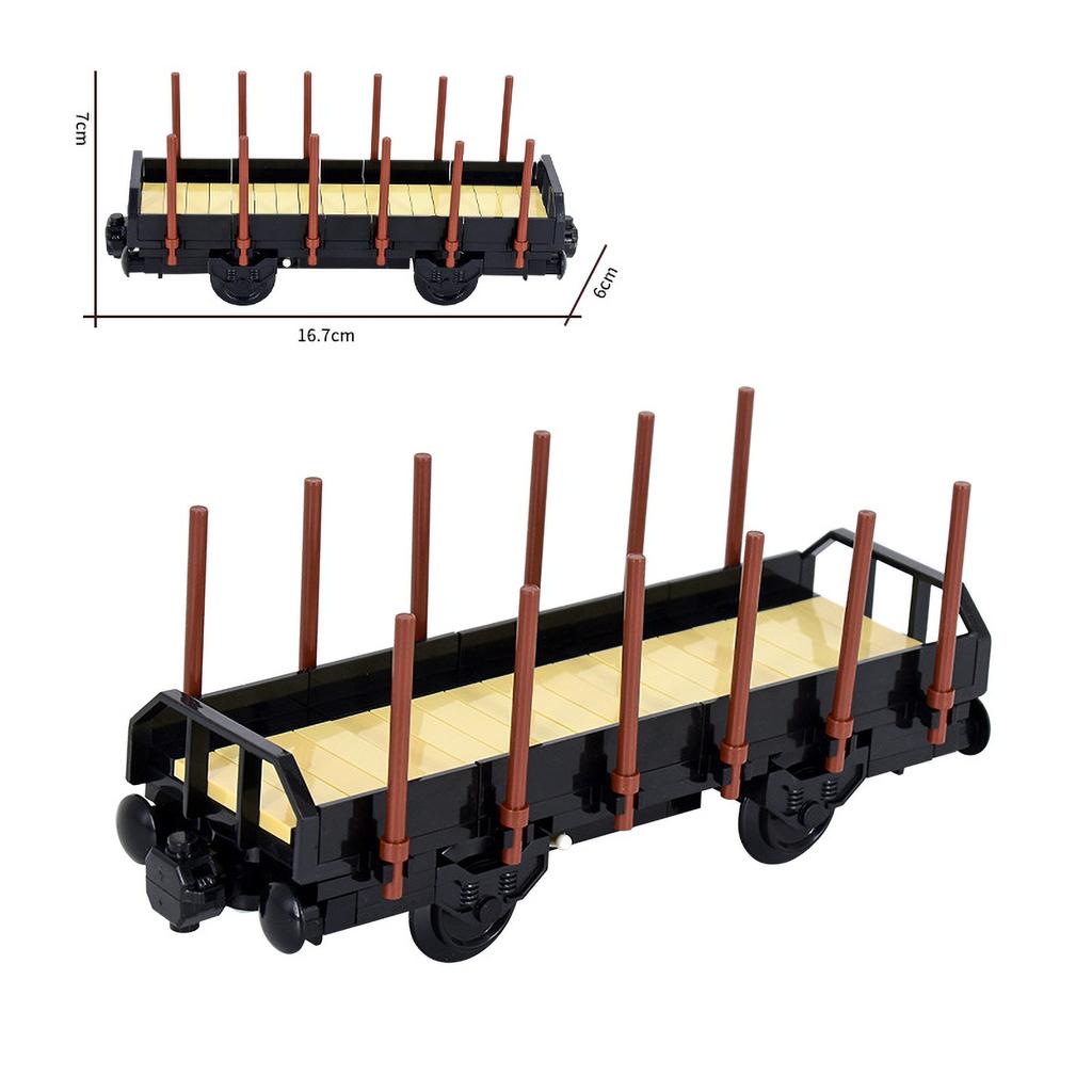 MOC Train Carriages/Base Plate Building Blocks Short Pile Truck/Container/Firewood Train/Van Cable Transport Small Bricks Toys