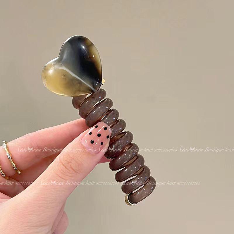 Koreaanse Stijl 2024 Liefde Bubble Vlecht Haar Touw - High-End Telefoonlijn Paardenstaart Ring voor Vrouwen