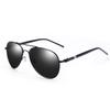 Lunettes de Soleil Noires Unisexe Protection UV400 Verres Colorés Miroir pour Hommes Femmes Conduite Lunettes Pilote