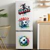 3 Pcs Soccer Window Clings Reusable Sports Ball Goal Player Glass Sticker for Home Office Shop School Decor