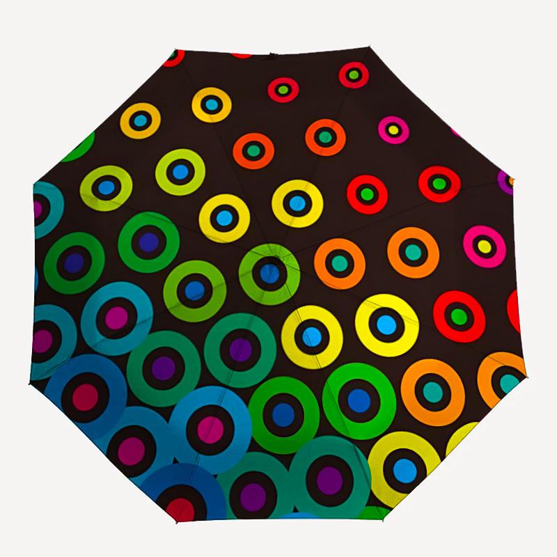 1pc Colorful Circles Open/Close Folding Umbrella, All- Portable Umbrella for & Men, Stylish Accessory (Holiday Gift) 8-Rib Yy251213155