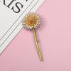Gold-Plated Dandelion Brooch: Korean-Style Metal Pin for Women's Clothing