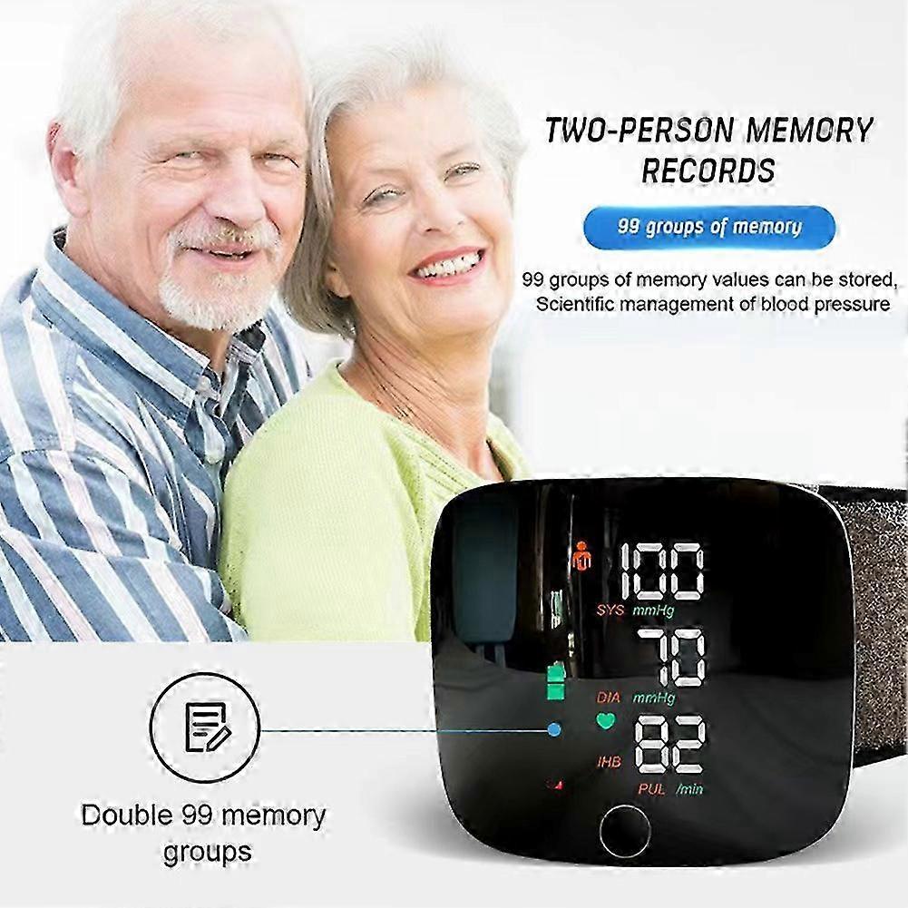Rechargeable Wrist Blood Pressure Monitor, Large Display with Voice Broadcast, Automatic Digital Sphygmomanometer for Home Use Indoor & Outdoor