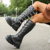 Fashion Women Boots Platform Fashion Punk Sexy Motorcycles Boots Women Outdoor Knee High Boots New Luxury Cosplay Gothic Shoes Women
