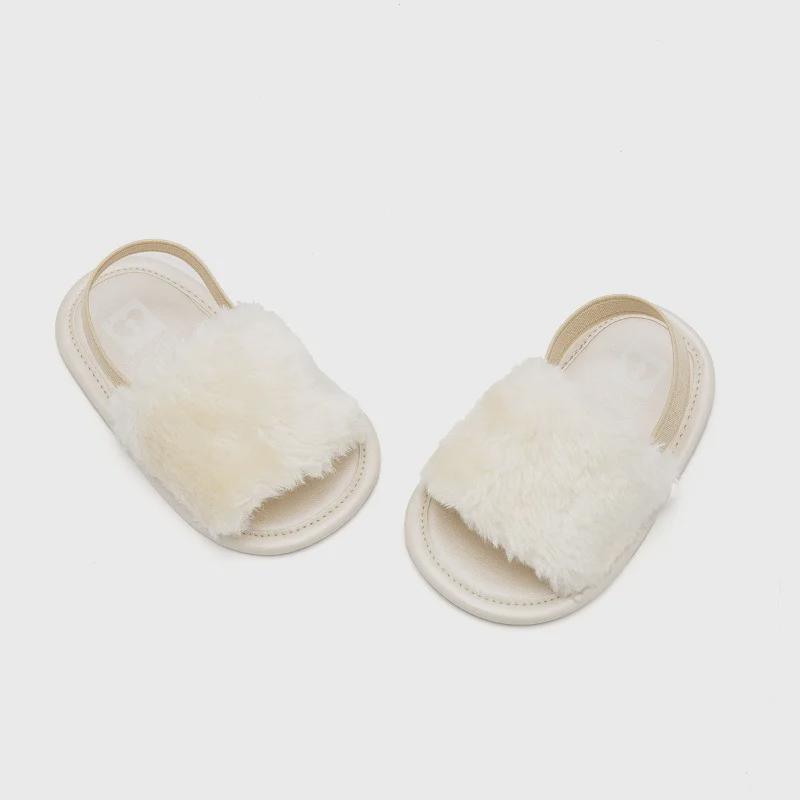 Infant Summer Furry Sandals - Baby & Toddler One-Piece Shoes