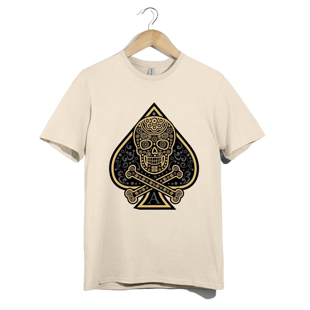 Gothic Tattoo T Shirt Unisex Ace Of Spades Casino Skull Art Festival Gift Top