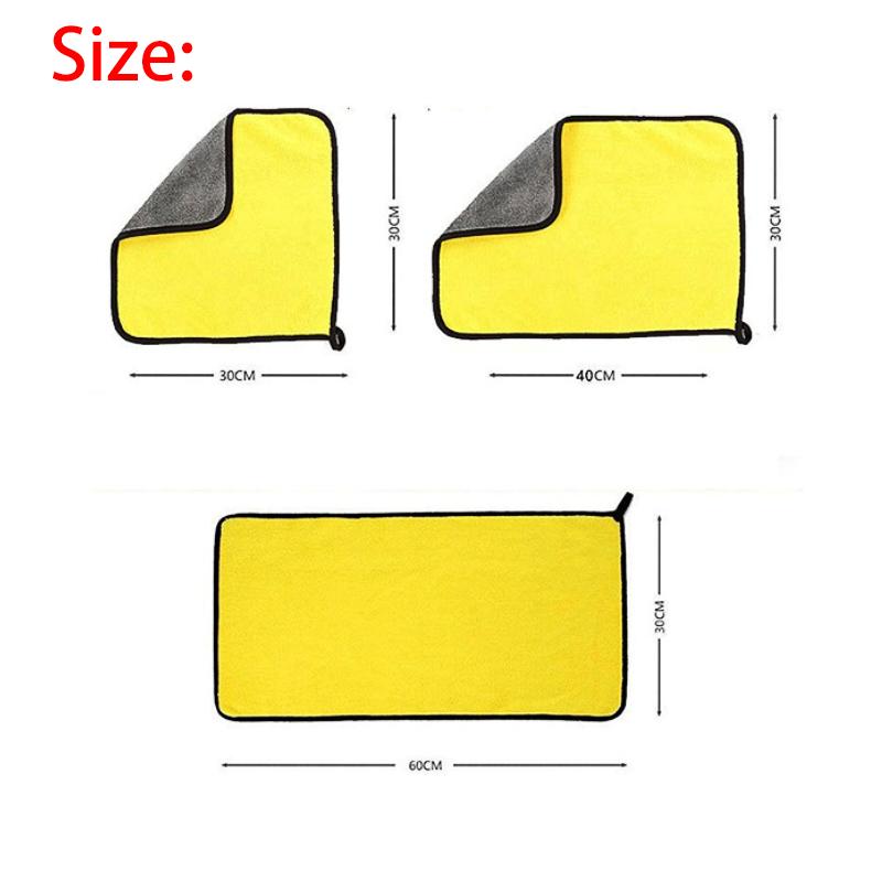 30x30/60CM Car Wash Microfiber Towel Cleaning Drying Cloth Hemming Care Cloth Detailing Wash Towel For BMW Toyota Kia Honda Ford