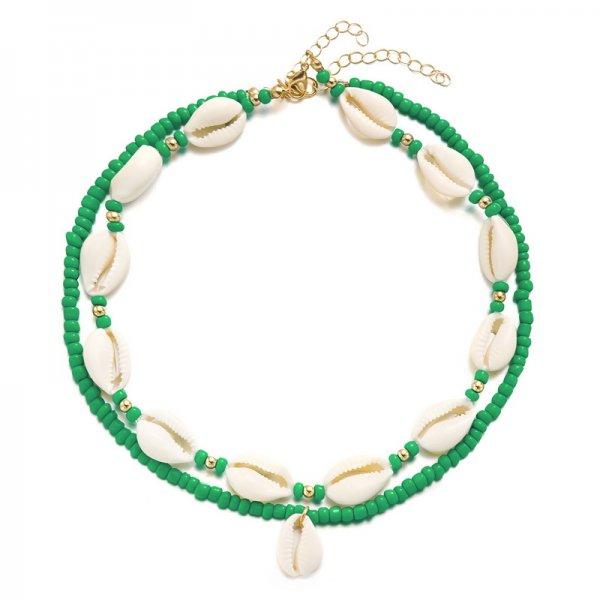 Double Layer Beach Seashell Choker Necklaces Bohemian Natural Shell Short Collar For Women Rope Chain Choker Accessories