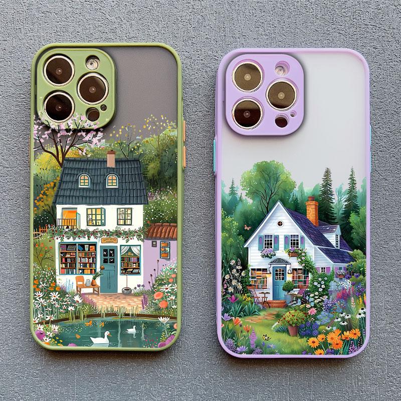 Forest House Bookstore Phone Case for iPhone 17 16 12 13 Mini Pro Max 11 14 15 16 Plus Pro Max X XS XR Protective Phone Covers