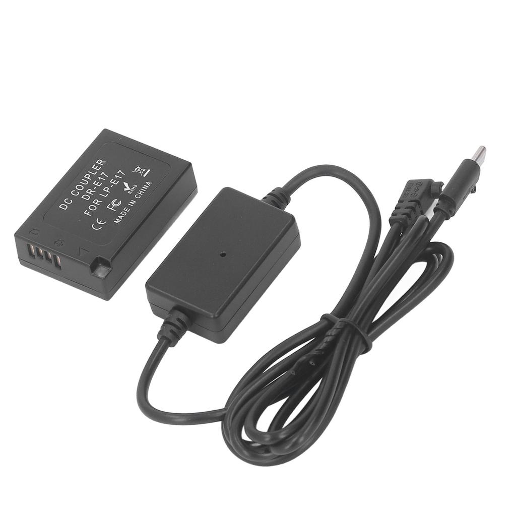LP E17 Dummy Battery DR E17 DC Coupler with Type C Power Adapter Camera Dummy Battery for 760D 750D 77D 800D 850D M3 M5