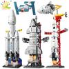 Mini Aviation Manned Rocket Model Construction Blocks Space Aerospace Station Bricks City Building Playthings designed for Children