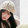 Foulard exquis, Chapeau, Féminin, Ajouré, Printemps et Été, Design fin, Artistique, Petit visage, Chapeau tissé, Chapeau à pompon