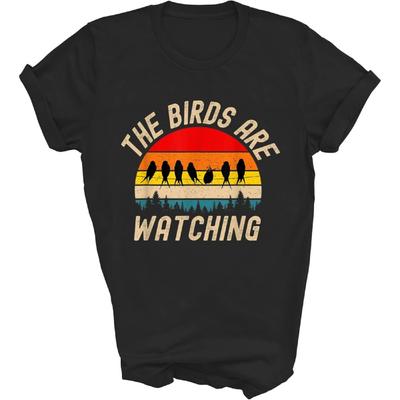 Lunar Zone Bird Watching Goes Both Ways Birds Arent Real Are Not Real Bird Spies 20 Gift Unisex Shirt Women Men T-Shirt (Black;3XL)