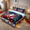 3Pcs Merry Christmas, Santa Claus Printed Chipless Bedding Set, Multi Size Bedding Decoration, Comfortable And Machine Washable