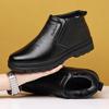 Fashion Winter Men's Cotton Shoes Northern Fleece-Lined Thickened High-Top Men's Shoes Genuine Leather Wool Lined Anti-Slip Snow Boots